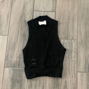 Cale black twist front tank top
